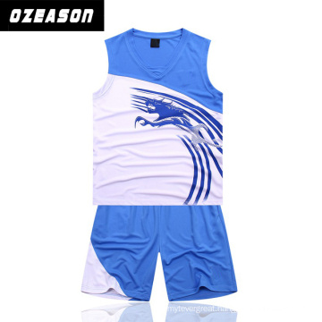 Ozeason Full Dye Sublimation Sky Blue Eco-Friendly Basketball Jersey